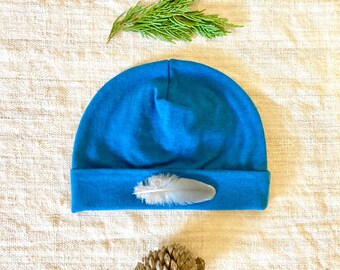 SALE Baby Hat - Newborn Cap - New Blue Color Organic Cotton Soy Spandex Jersey -  Eco Friendly  - Newborn - Baby Shower