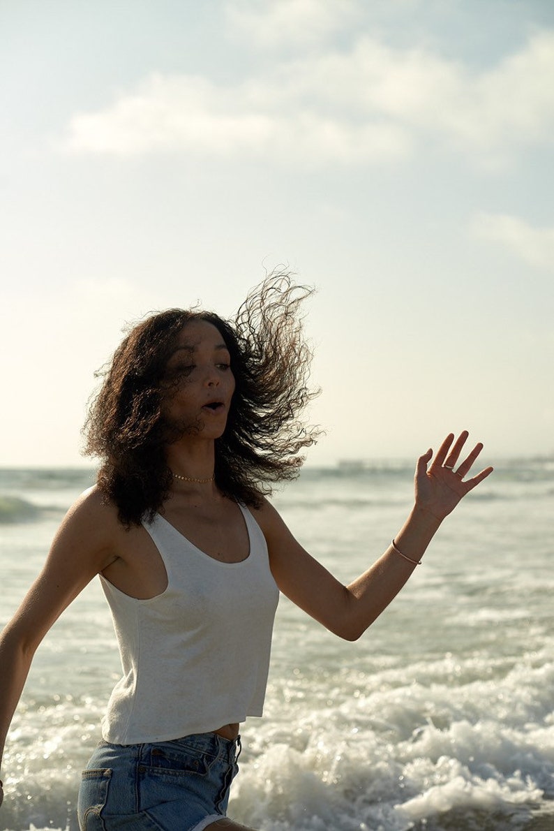 Eco Friendly Cropped Tank Top Crop Top Organic Cotton Hemp Jersey Organic Clothing image 7