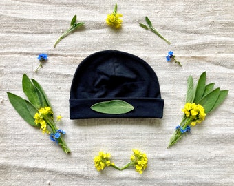 SALE Baby Hat - Newborn Cap - Black  Color Organic Cotton Soy Spandex Jersey -  Eco Friendly  - Newborn - Baby Shower
