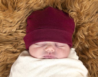 Baby Hat -  Ruby Red - Organic Baby -  Eco Friendly  - Newborn - Baby Shower