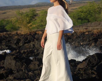 Organic Cotton Voile Wedding Cape - Capelet - Boho Wedding