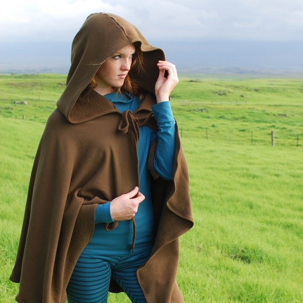 Women's Cape - Michonne Cloak - Costume - Brown  - Organic Cotton - Eco Friendly - Organic Clothing