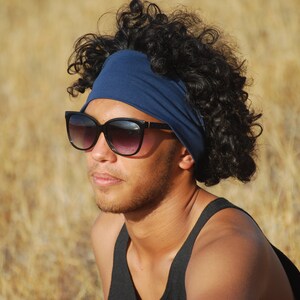 Wide Headband Universal Size Jersey Navy Blue Organic Clothing Eco Friendly Several Colors Available image 4