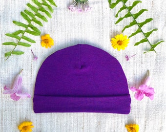 SALE Baby Hat - Limited Edition Plum Color - Organic Cotton Soy Spandex  Jersey -  Eco Friendly  - Newborn - Baby Shower