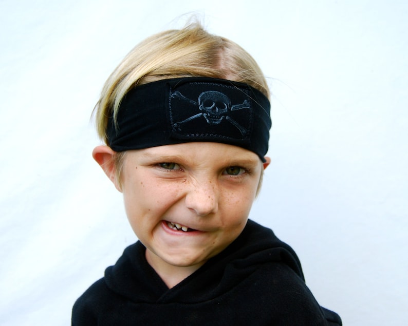 Kids Pirate Headband Skull and Crossbones Jolly Roger Costume Eco Friendly Black Dress Up image 4