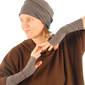 Fingerless Gloves Gray Eco Friendly Organic Clothing Sustainable image 2