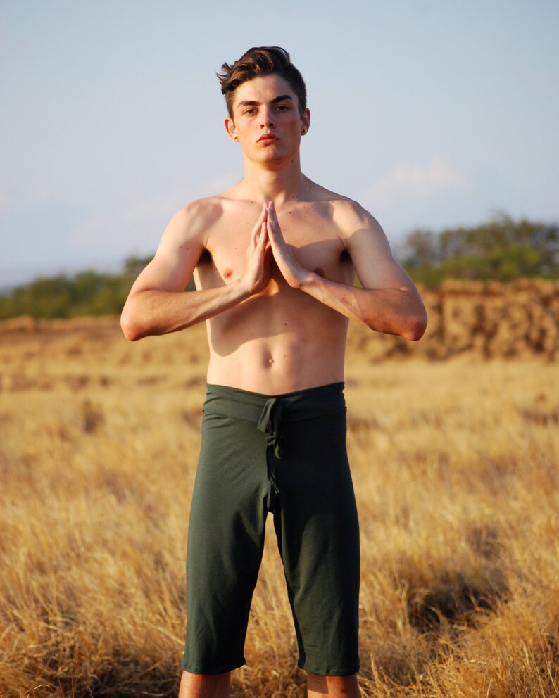Men's Yoga Shorts Long Shorts Eco Friendly Jersey Organic Clothing image 2