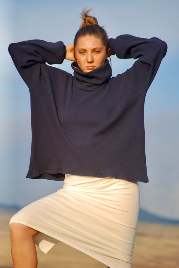 Cotton thermal top heavyweight sweater
