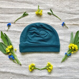 SALE Baby Hat - Newborn Cap - Spruce  Color Organic Cotton Soy Spandex Jersey -  Eco Friendly  - Newborn - Baby Shower