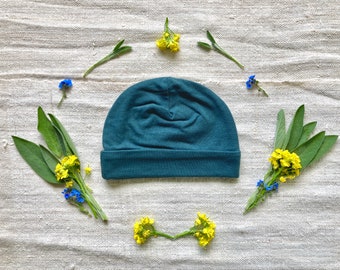 SALE Baby Hat - Newborn Cap - Spruce  Color Organic Cotton Soy Spandex Jersey -  Eco Friendly  - Newborn - Baby Shower