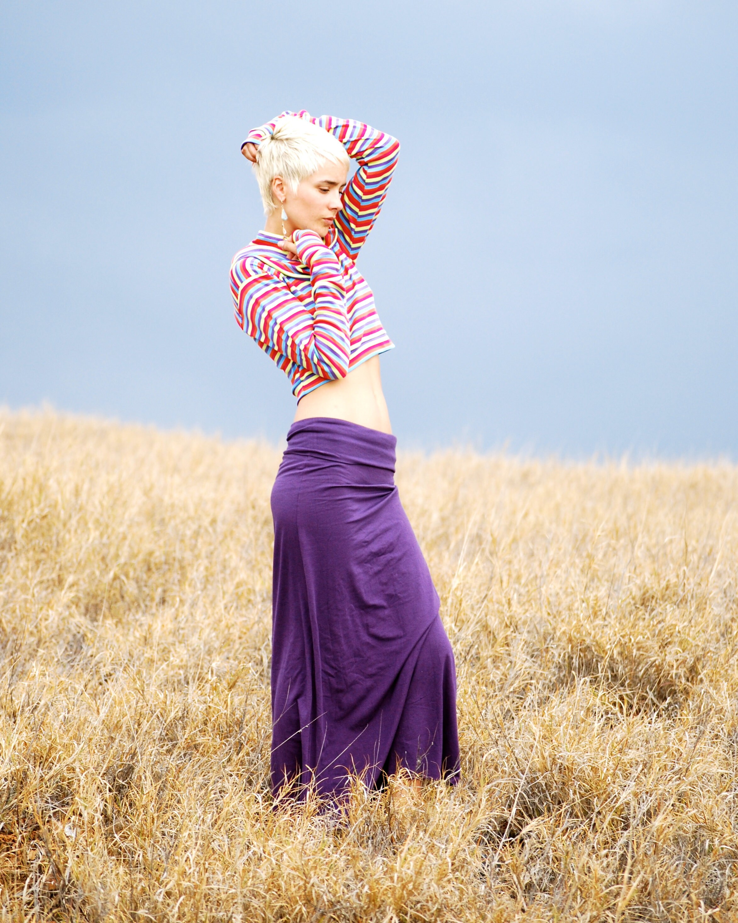 Maxi Skirt Full Length Skirt Purple Eggplant Organic Clothing Skirt for Women
