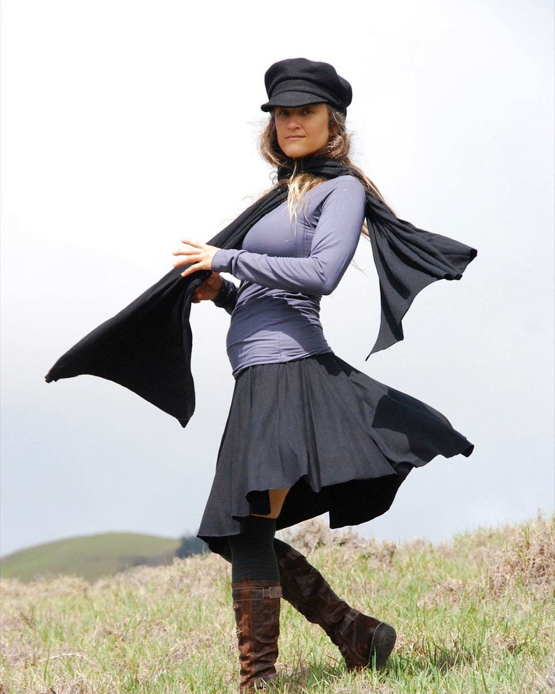 Womens Circle Skirt Black Skirt Organic Clothing Eco Friendly Several Colors Available image 3