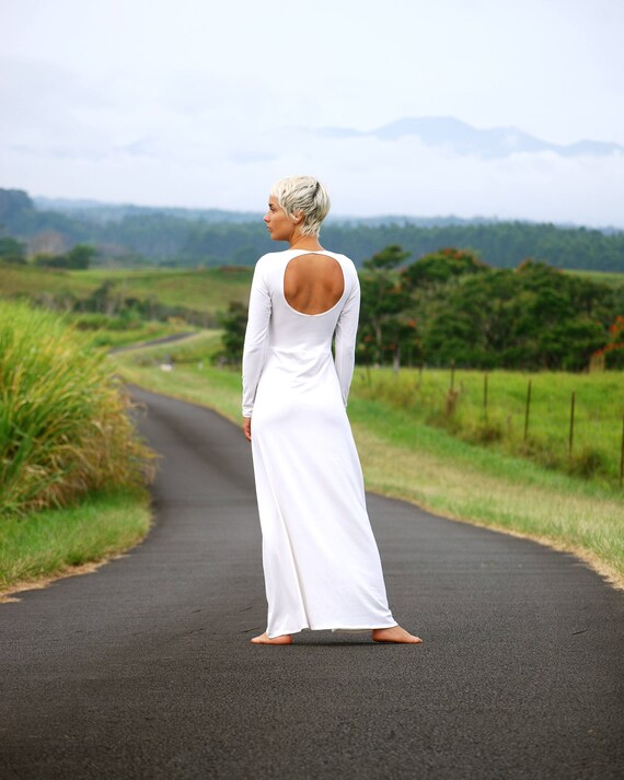 cut out maxi dress long sleeve