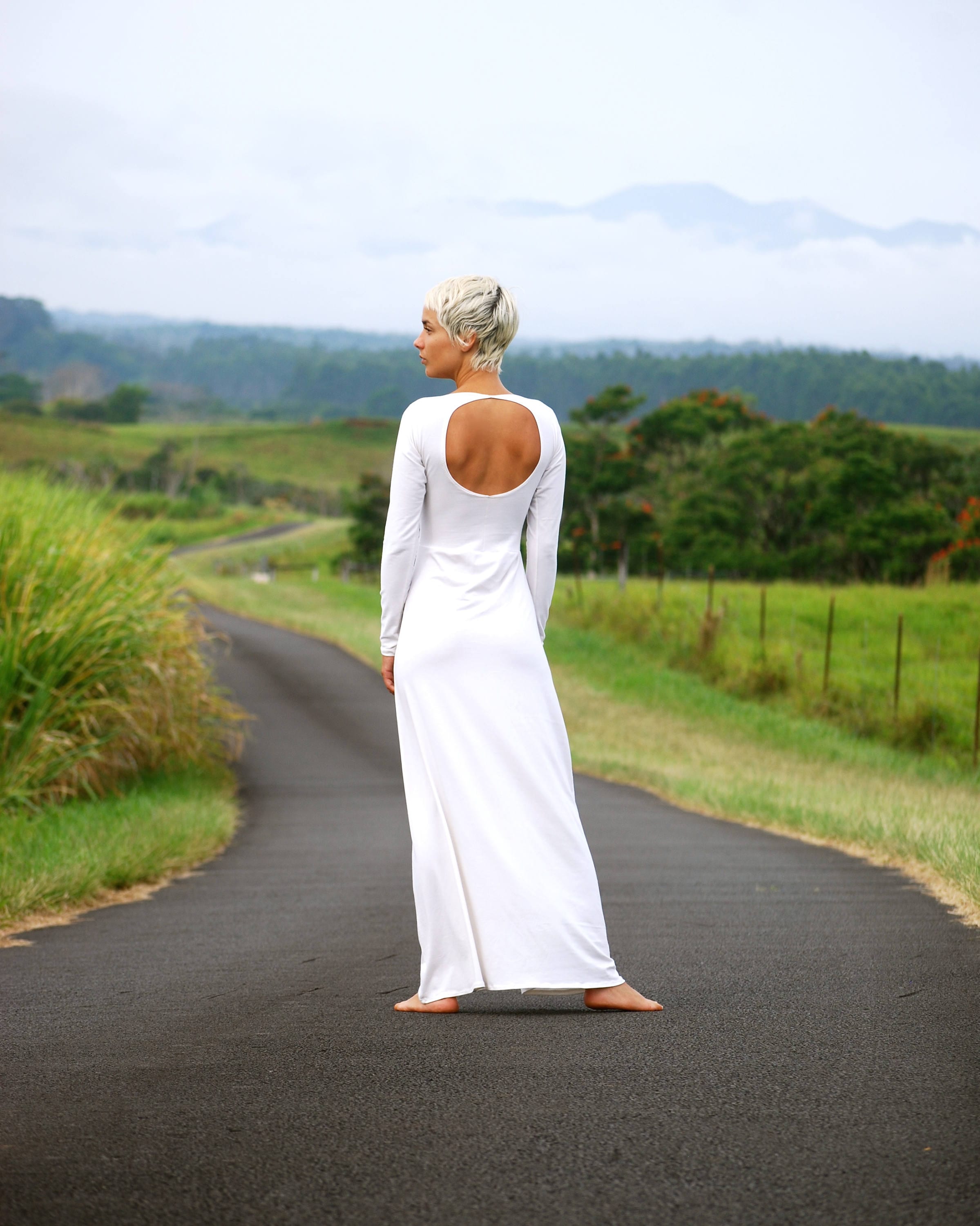 long sleeve fitted maxi dress