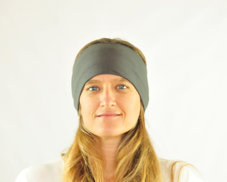 Wide Headband Universal Size Jersey Navy Blue Organic Clothing Eco Friendly Several Colors Available image 7