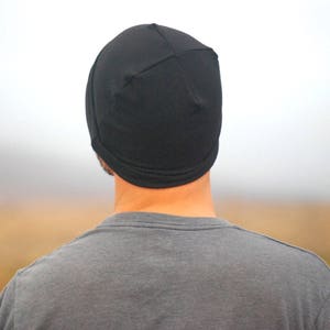 Men's Beanie Hat Unisex Olive Green Organic Cotton Soy Spandex French Terry Eco Friendly Organic Clothing image 7