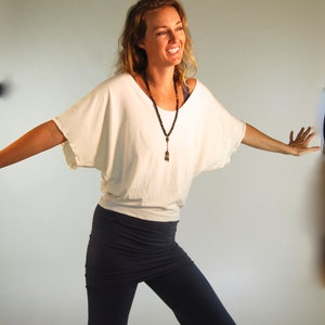 Oversized Short Sleeved Jersey Top - Dolman Sleeve - Wide Neck - Off Shoulder - Organic Clothing