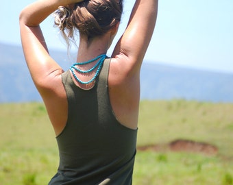 Yoga Layering Racerback Tank Top for Women - Olive - Eco Friendly Jersey -  Organic Clothing