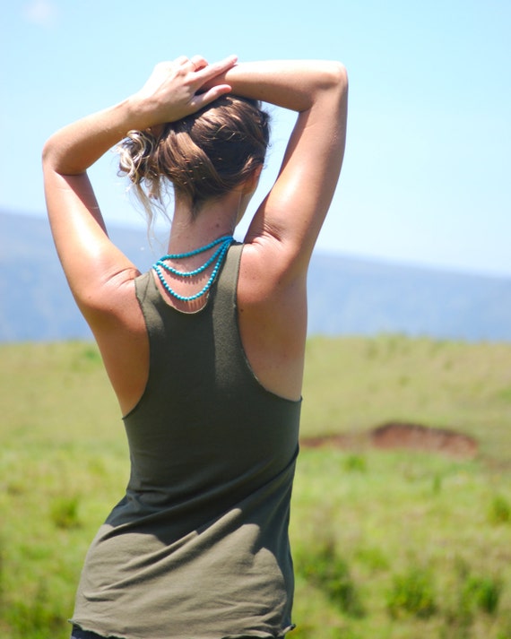 Yoga Layering Racerback Tank Top for Women Olive Eco Friendly