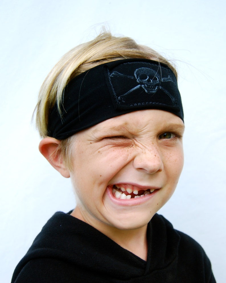 Kids Pirate Headband Skull and Crossbones Jolly Roger Costume Eco Friendly Black Dress Up image 1