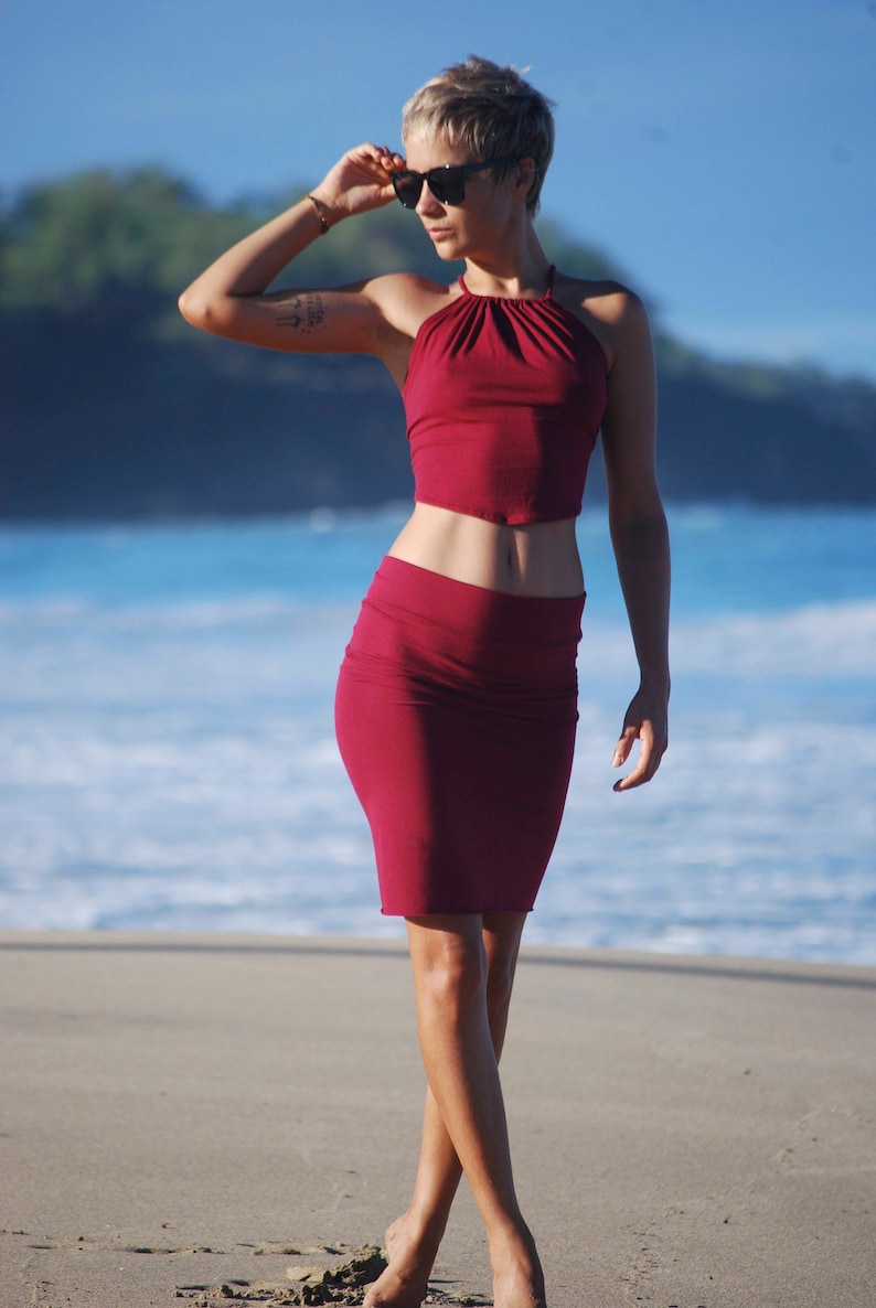 Pencil Skirt Tube Skirt Red Jersey Several Colors Avialble Eco Friendly Organic Clothing image 7