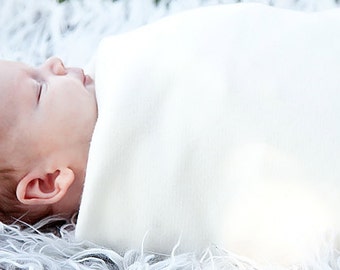 Swaddling Blanket - Organic Baby Blanket - Newborn - Organic Cotton Hemp Fleece -  Eco Friendly