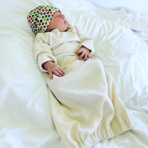 Coming Home Newborn Gown - Hemp Organic Cotton Jersey - Organic Baby Gown - Gender Neutral - Eco Friendly