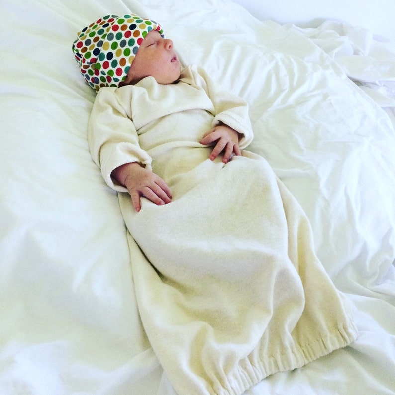 Newborn Gown and Hat Set Mocha Brown Heathered Hemp Organic Etsy