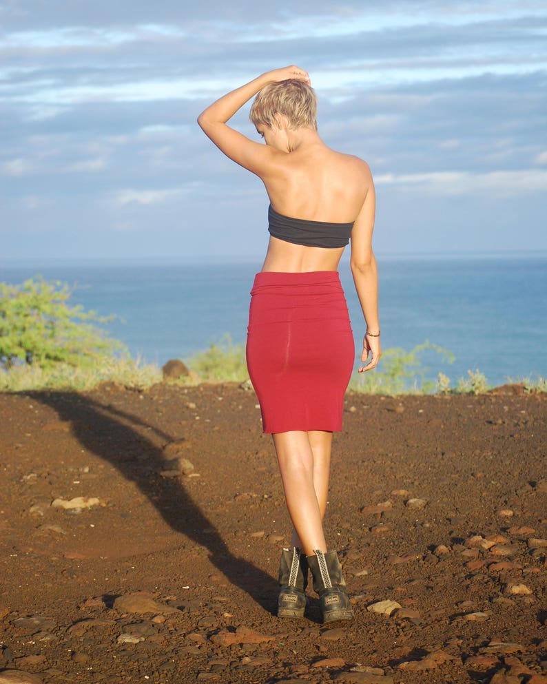 Pencil Skirt Tube Skirt Red Jersey Several Colors Avialble Eco Friendly Organic Clothing image 6