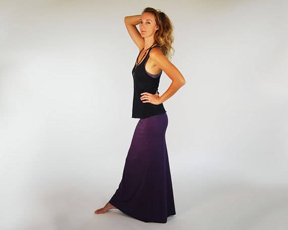 Maxi Skirt Full Length Skirt Purple Eggplant Organic | Etsy