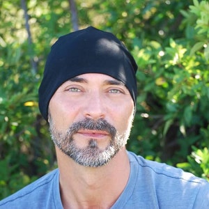 Men's Mauka Hat Black Beanie Hat Organic Clothing Gray Eco Friendly image 2