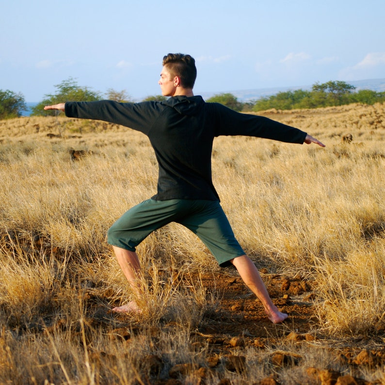 Men's Yoga Shorts Long Shorts Eco Friendly Jersey Organic Clothing image 3