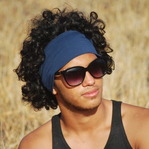 Wide Headband Universal Size Jersey Navy Blue Organic Clothing Eco Friendly Several Colors Available image 3