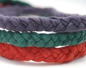 Upcycled Braided Headband - Eco Friendly -  Organic Clothing - Set of Three - Several Colors - Fall