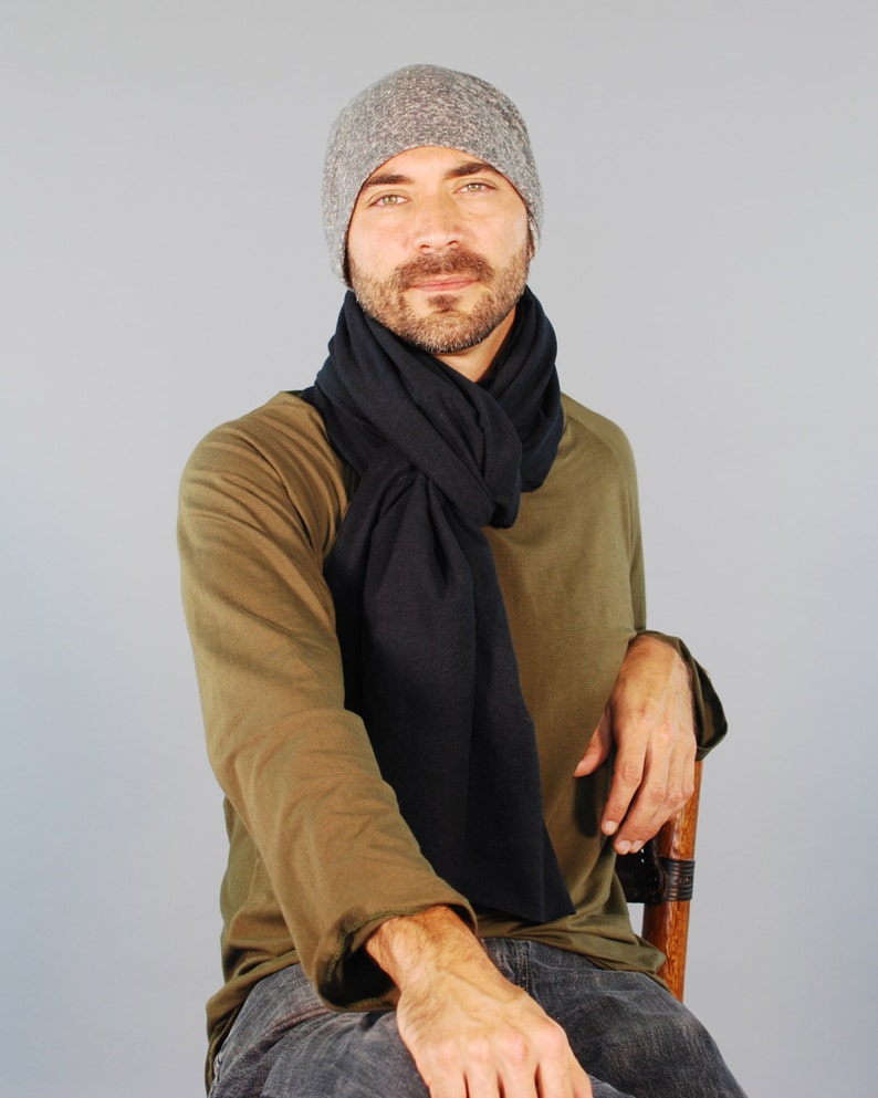 Slouchy Hat for Men Unisex Heather Gray Organic Cotton Hemp Eco Friendly Organic Clothing image 2