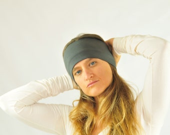 Workout Headband - Universal Size  - Gray - Organic Clothing - Eco Friendly - Several Colors Available