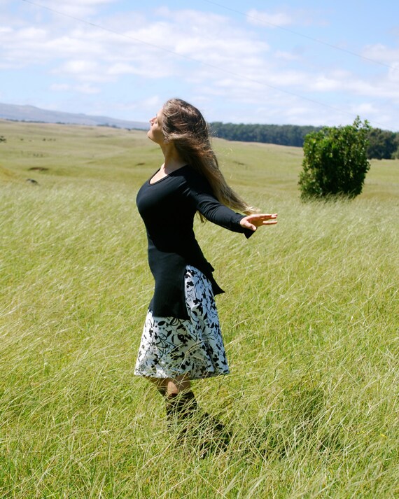 Floral meadow bias cut skirt cheap