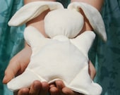 Stuffed  Toy Animal - Bunny - Organic Baby - Organic Cotton Hemp - Eco Friendly Toy - Natural - Repurposed - Rabbit