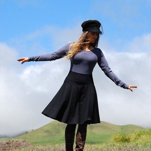 Womens Circle Skirt Black Skirt Organic Clothing Eco Friendly Several Colors Available image 2