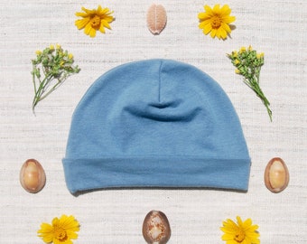 SALE Baby Hat - Newborn Cap - Stone Blue Color Organic Cotton Soy Spandex Jersey -  Eco Friendly  - Newborn - Baby Shower