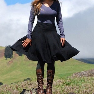 Womens Circle Skirt Black Skirt Organic Clothing Eco Friendly Several Colors Available image 1