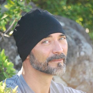 Men's Mauka Hat Black Beanie Hat Organic Clothing Gray Eco Friendly image 6