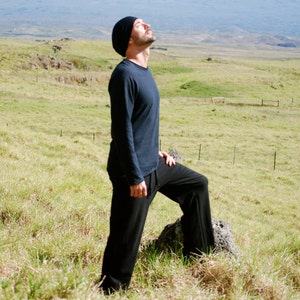 Men's Yoga Pants Lounge Pants Eco Friendly Organic Clothing Black Pants image 2