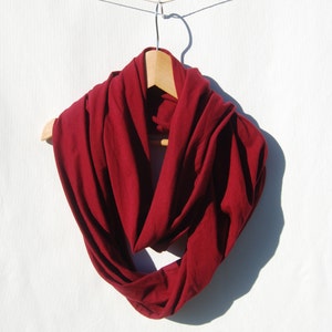 Black Infinity Scarf Circle Scarf Organic Jersey Organic Clothing Eco Friendly Jersey Scarf image 3