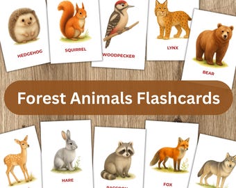 Forest Animal Flashcards for Toddlers - Printable Animals - Montessori-Inspired Learning PDF