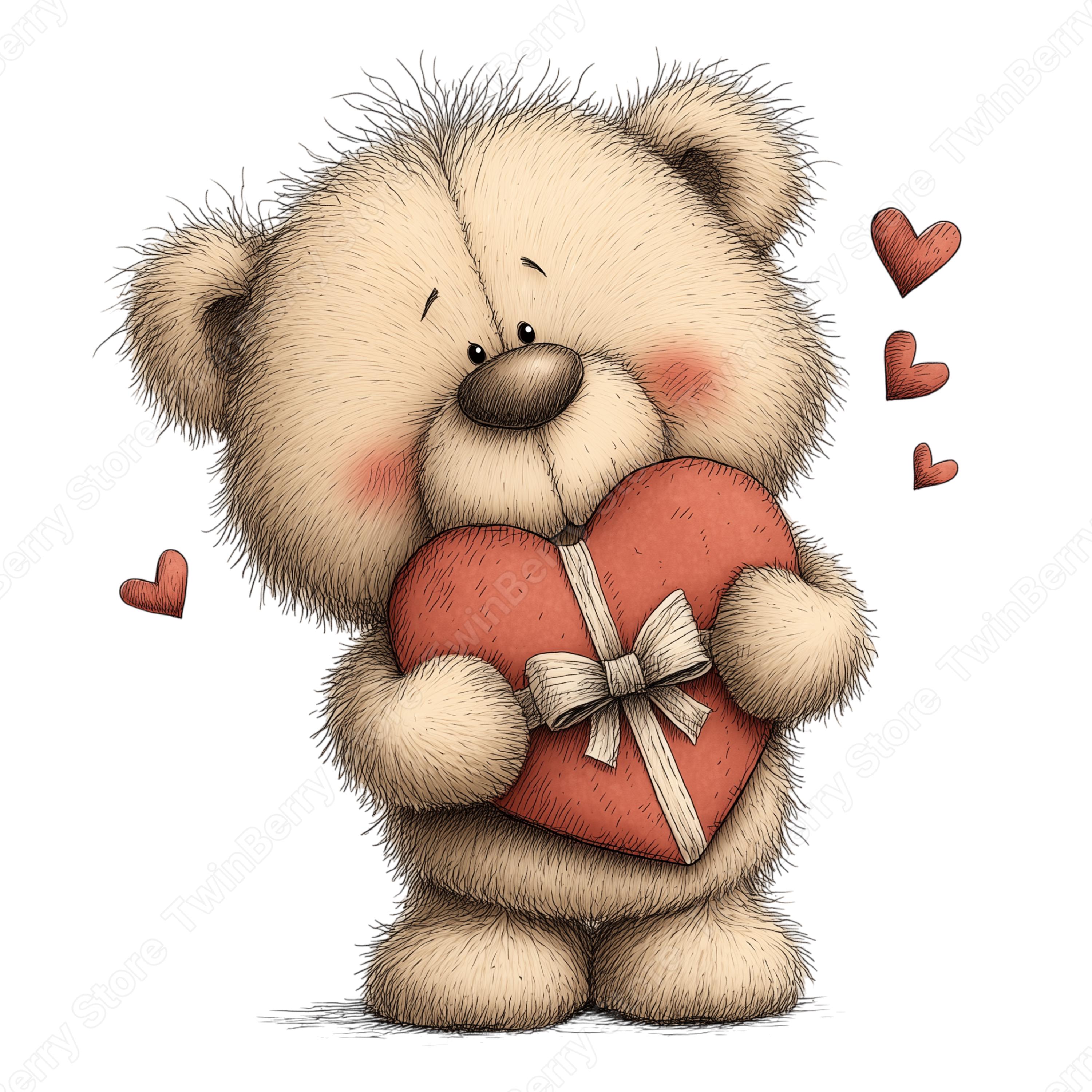 32 Adorable Valentine Teddy Bears Clipart, Love Bears With Roses ...
