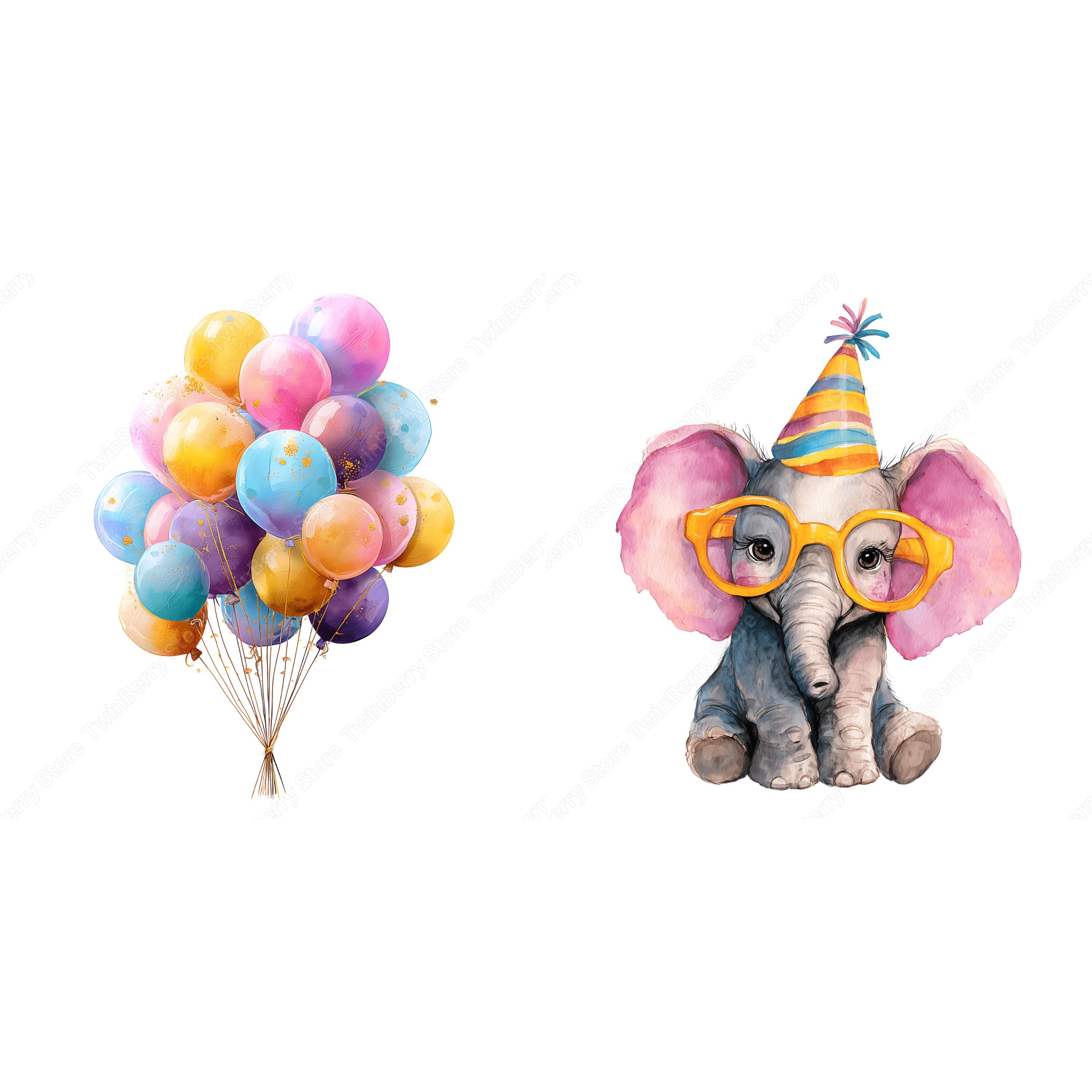 Party Animal Clipart PNG, 30 Watercolor Safari Zoo Birthday Animals ...
