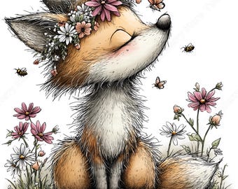Woodland Animals Clipart Bundle, Watercolor Bunny Fox Graphics (JPG Digital Download)