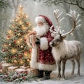 Vintage Santa Clipart JPG, 55 Watercolor Christmas Santa Scenes, Santa Reindeer Sleigh Village Paper for Junk Journal & Cards product logo