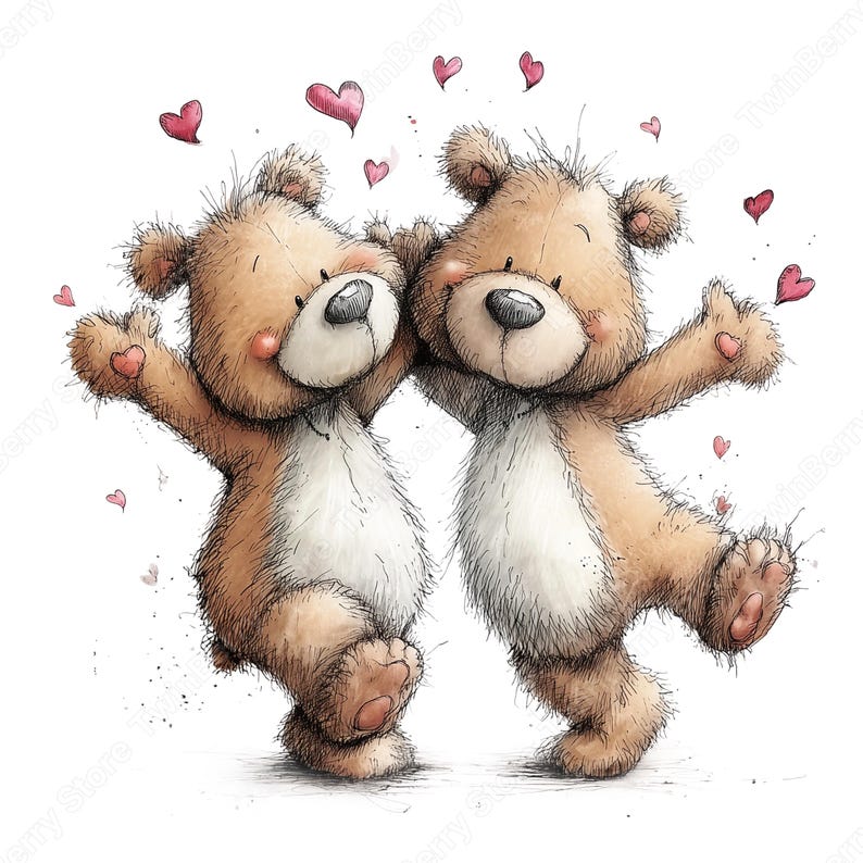 30 Valentine Teddy Bear Clipart PNG, Adorable Love Bears With Hearts ...